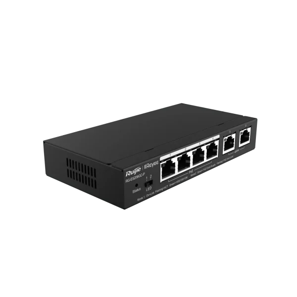 RG-ES206GC-P, 6-Port Gigabit Smart Cloud Mananged PoE Switch