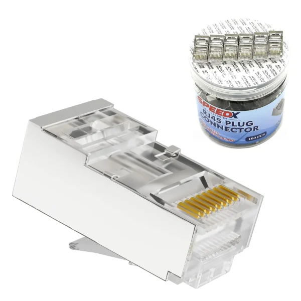 Speed-X Cat6 RJ45 (FU) FTP/STP Connector 100Pcs (Bottle Pack)